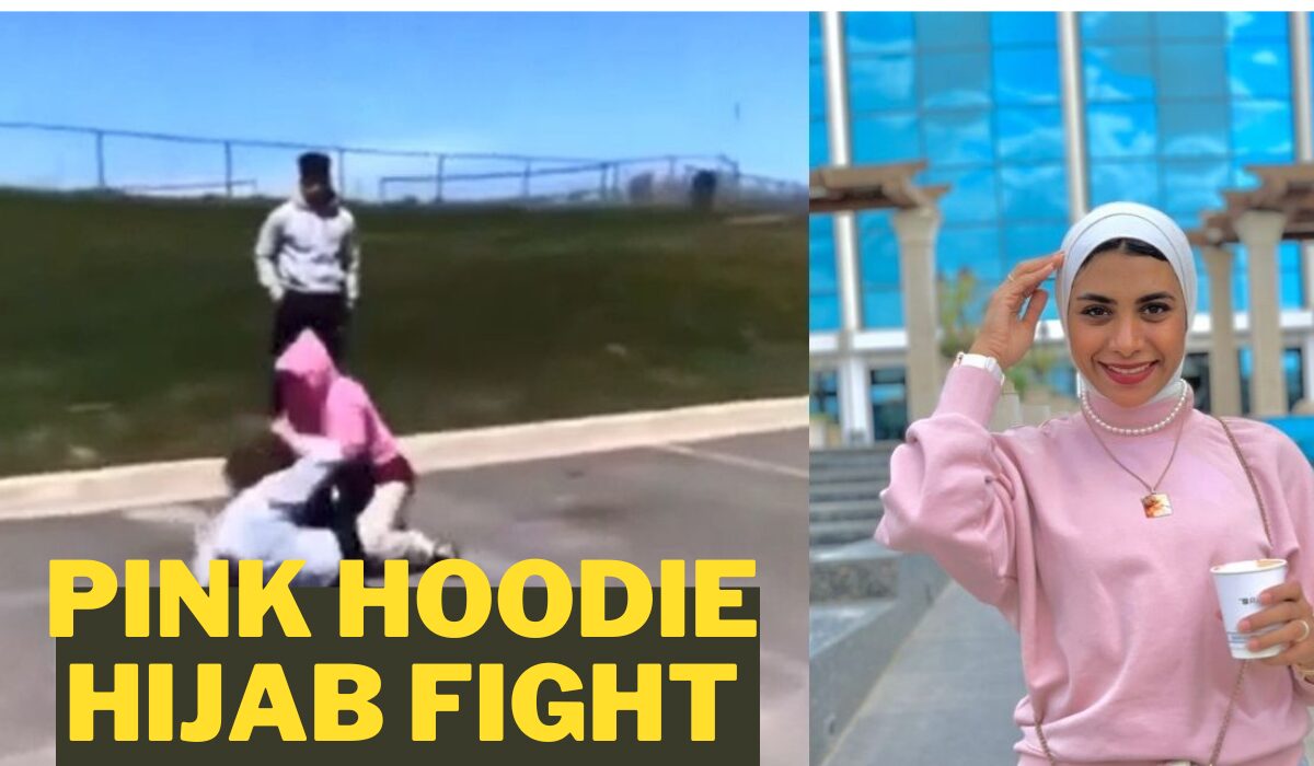 pink hoodie hijab fight