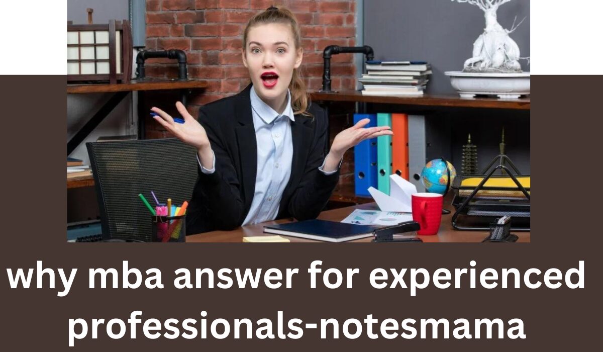 why mba answer for experienced professionals-notesmama